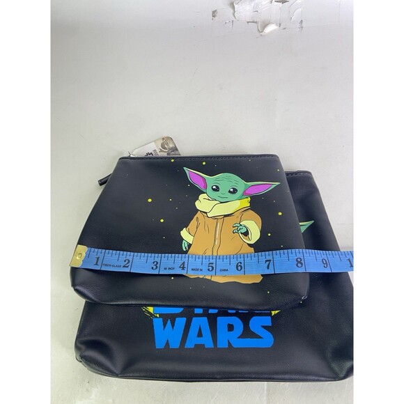 Star Wars Baby Yoda 2 Piece Pouch Make-up Cosmetic Case Bag Set Travel NEW - Picture 3 of 9